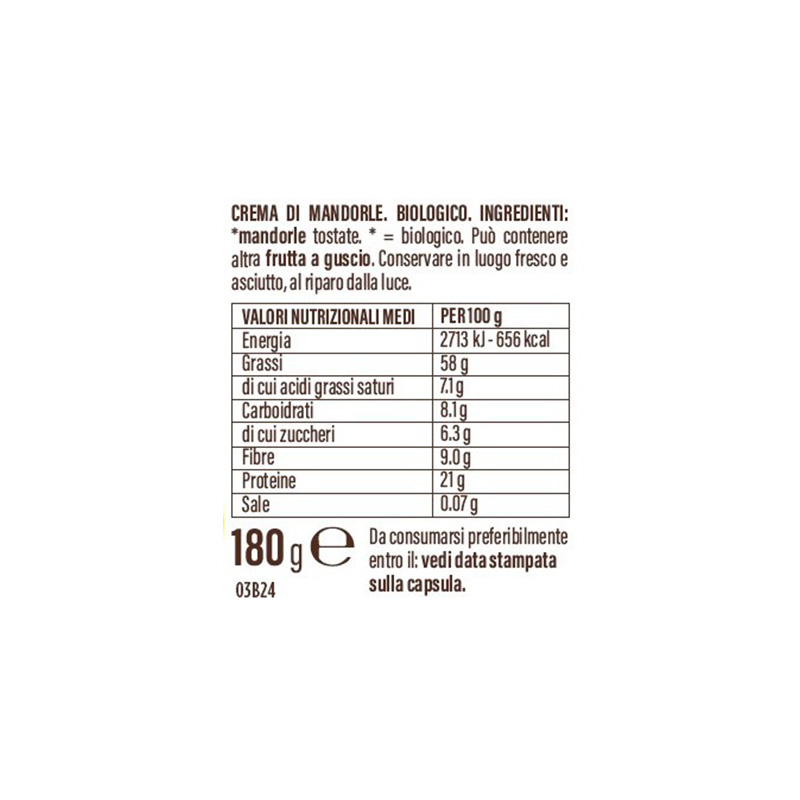 crema mandorle 100 bio